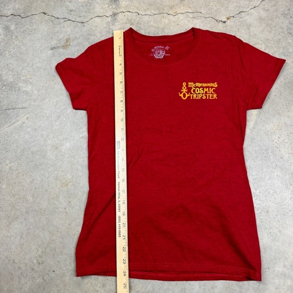 McMenamin's Cosmic Tripster Beer Shirt Womens Small Red Crewneck Short Sleeve - Picture 5 of 5